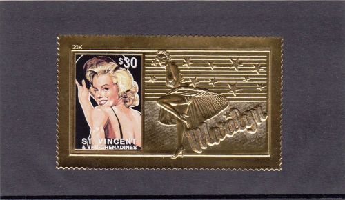 St. Vincent &amp; the Grenadines - Marilyn Monroe - Gold Foil - VF - MINT - NH -