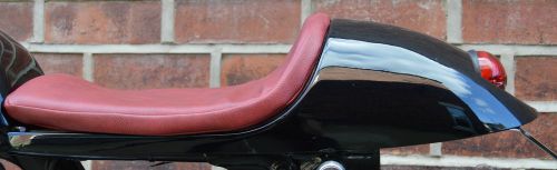Wider vincent cafe racer seat in black with built in stop &amp; tail light &amp; pad