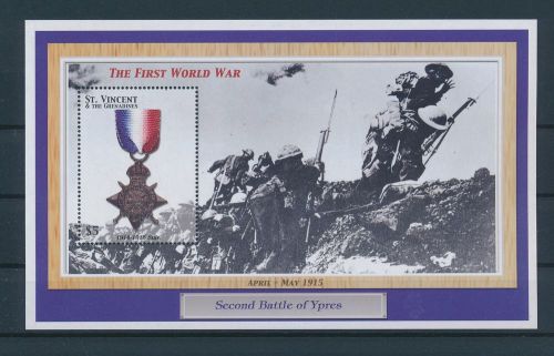 LE50443 St Vincent medal World War I military good sheet MNH