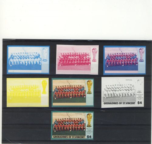 1986 grenadines of st.vincent imperf. proofs w.cup soccer football sports 7v,mnh