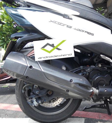 Kymco xciting 400 original exhaust heat protection cover with carbon looks