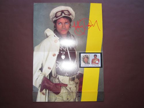 St vincent 1985 michael jackson setenant pair in souvenir folder - mnh