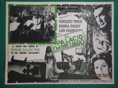 The haunted palace horror vincent price lon chaney roger corman mxn lobby card