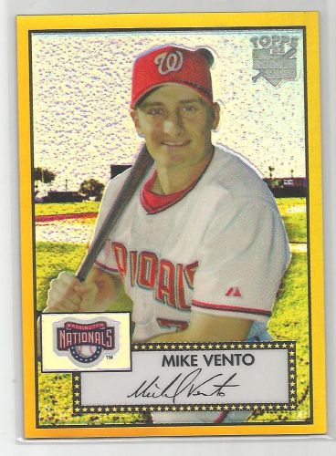 2006 Topps &#039;52 Rookies Baseball Mike Vento Gold Refractor Card # 24/52