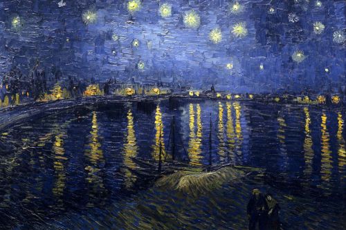 Starry Night Over the Rhone by Vincent Van Gogh Giclee Print Repro on Canvas