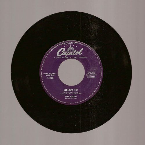 1956 Gene Vincent Bluejean Bop b/w Who Slapped John 45 Record Canada Release