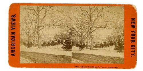 New York City NYC-HARLEM FROM MOUNT ST VINCENT-CENTRAL PARK-c1870s Stereoview