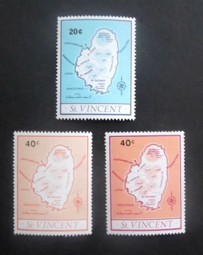 St vincent-1977-maps set-mnh