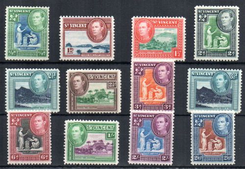1938 - 1947 st vincent george v1 issues to 2/6d mounted mint
