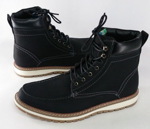 Vincent Cavallo Sz 13 Boots Men&#039;s Leather Lace Up Style Black