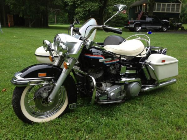 1975 harley davidson electra glide with sidecar. original condition paint