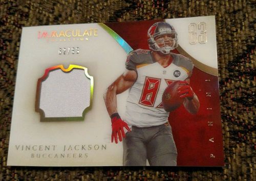 Vincent jackson #62/83 game used 2014 panini immaculate jersey buccaneers