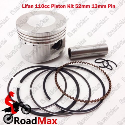 52mm Piston 13mm Pin Ring For Chinese Lifan 110cc Engine Pit Dirt Bike ATV Quad