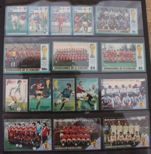 St Vincent Grenadines and Bequin and Union 1986 World Cup 3 Sets MNH Football