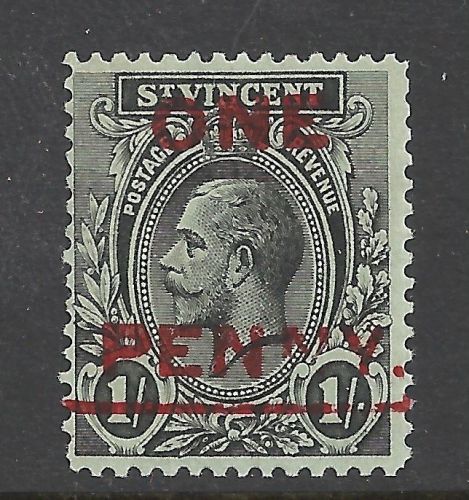 St vincent  george v 1915 1p overprint on 1s  mnh