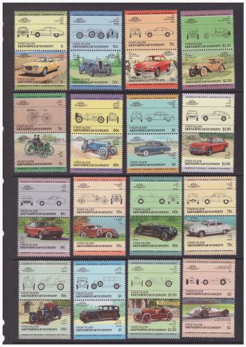 Grenadines of st vincent union island 1985 cars motoring art 3 full mint sets