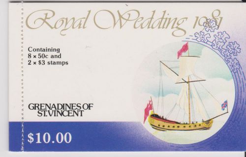 St vincent grenadines 1981-  royal wedding - booklet - 10 unmounted mint stamps