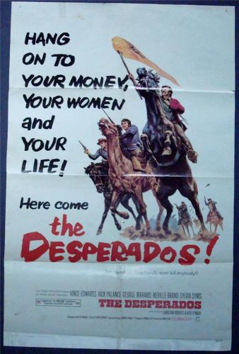 Desperados (good) orig movie poster 1969 folded one sheet 1sh cowboy western  a