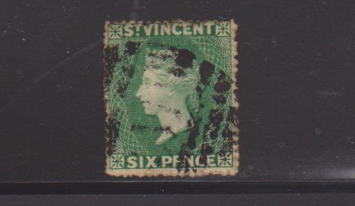 St vincent 1871 6d deep green used