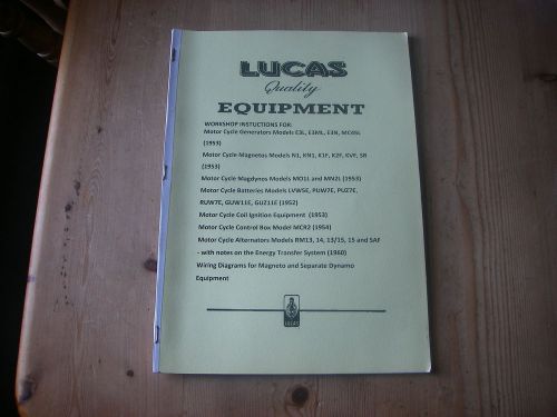 Lucas Workshop Instructions - BSA Norton Matchless Triumph Scott Vincent
