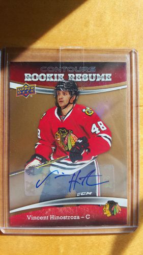 2015-16 upper deck contours rookie resume gold rainbow auto vincent hinostroza