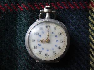 Small top wind pocket watch marked inscribed marie louise vincent.