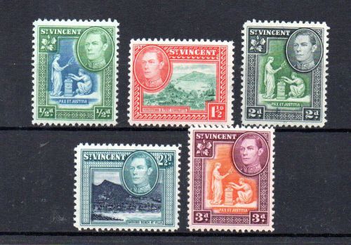 Set of 5 mint gvi stamps from st vincent