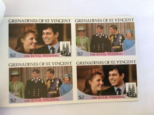 ST VINCENT ROYAL WEDDING BOOKLET 1986 PRINCE ANDREW &amp; FERGIE ROYALTY IMPERF