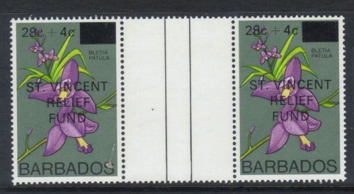 Barbados 1979 st vincent relief fund pair mnh
