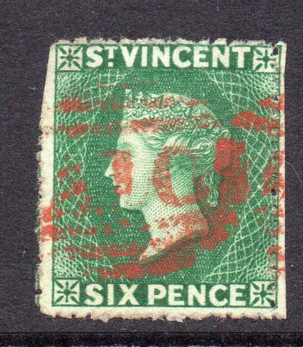 St Vincent 6 Pence Stamp c1872-75 Used SG19b