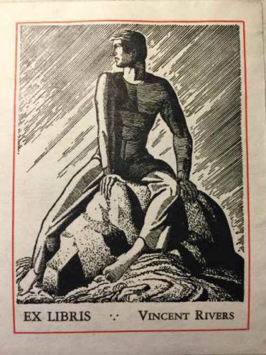 Rockwell Kent 4 Vincent Rivers BOOKPLATE from the Politzer Collection 1930s USA