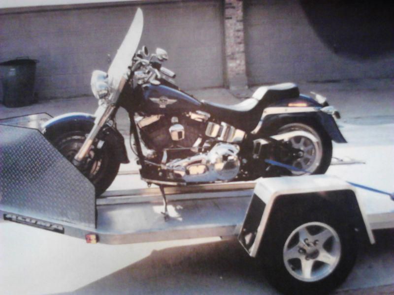 2005 HD FATBOY WITH HD TRAILOR, BLUE, LED LIGHTING, PASSING LAMPS, CROME