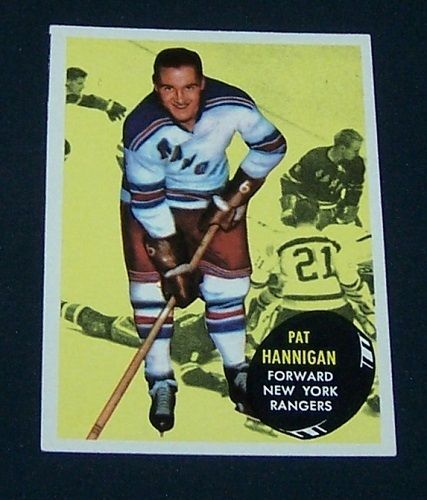 1961-62 topps pat hannigan (rc) #58 exmt/exmt+ ny rangers *nice* !!