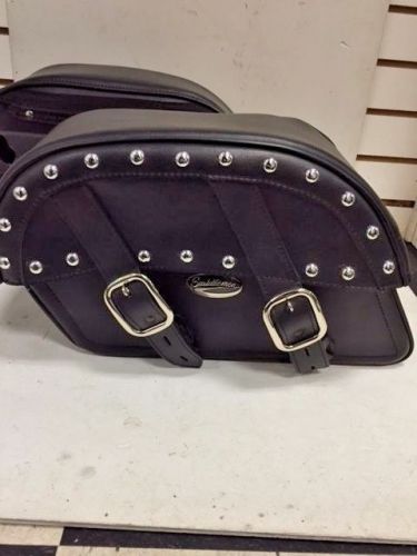 Saddlemen desperado slant saddlebags - studded - with ghost mount brackets