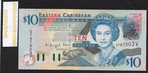 [bl] east caribbean, st. vincent, 10 dollars, nd (2003), p47v,crisp unc,
