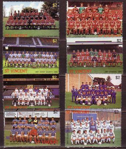 Football saint vincent mnh 8 stamps 1988