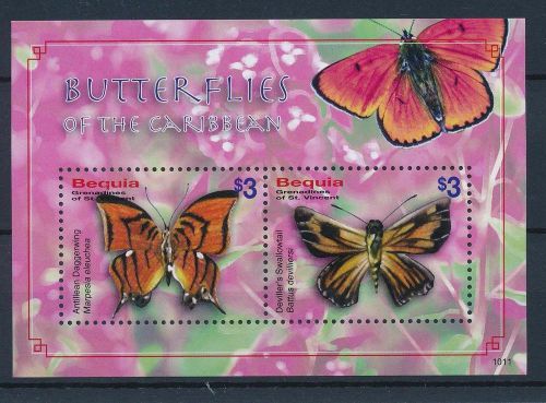 [33166] bequia st. vincent 2010 butterflies schmetterlingen  mnh sheet
