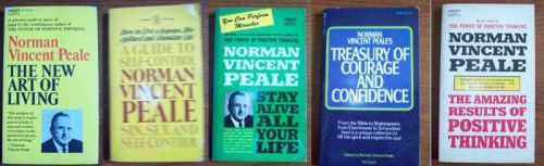 Lot of 5 vintage norman vincent peale paperback books (some underlining)