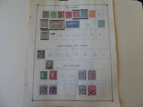 Schleswig / St Vincent 1883-1940 Mint/Used Stamp Collection on Scott Intl Album