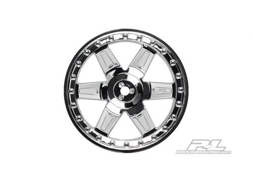 Proline 273001 desperado 2.8 chrome rear wheels (2) traxxas style bead pro273001