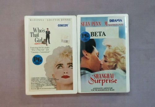 Lot of 2 Comedy Drama Beta Video Madonna &#034;Shanghai Surprise&#034; &#034;Who&#039;s that Girl&#034;