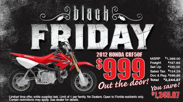 Black Friday Deal- New Honda CRF50
