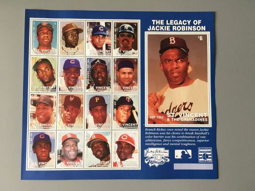 Pirates, Clemente &amp; Stargell, 1997 St Vincent Jackie Robinson Sheet - MINT